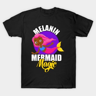 African American Mermaid Melanin is Magic Girls / Kids T-Shirt